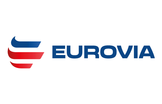 EUROVIA Logo, die Leitmarke der VINCI Construction in Deutschland.